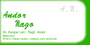 andor mago business card